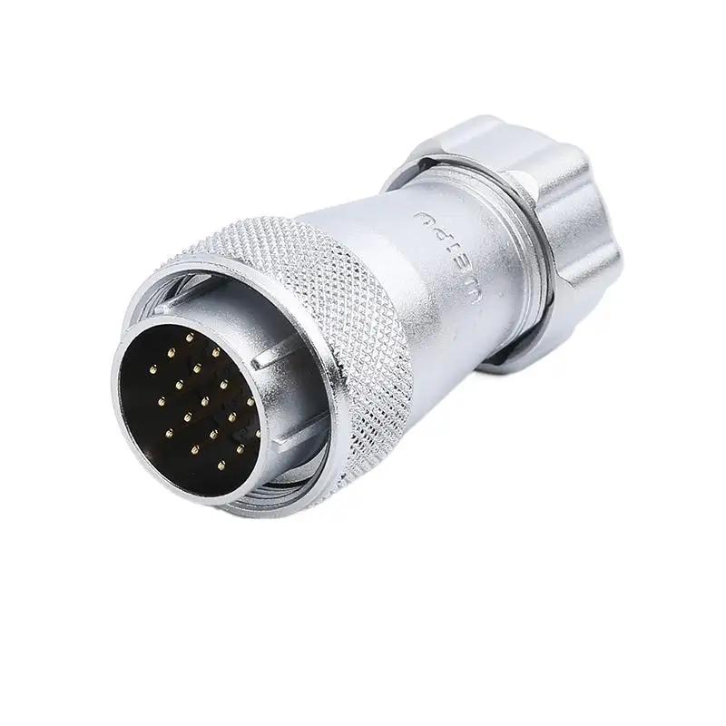 WEIPU WS24 TP/Z 2 3 4 10 12 19 Pin PCB Panel Mount Bulkhead M24 Automation Waterproof Connector Solar LED Lighting Power Adapter