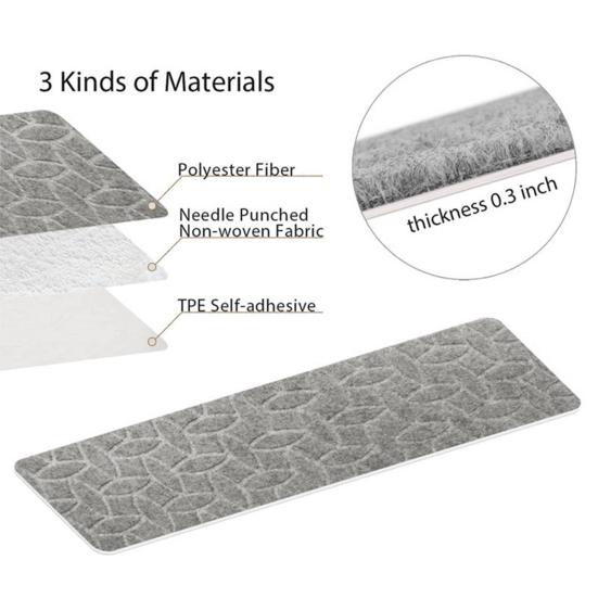 Нескользящий коврик для лестницы Самоклеящийся Прочный клей Простая установка Не требует резки Тиснение