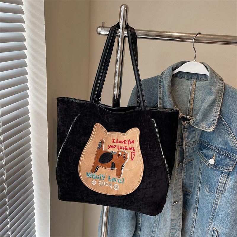 Elegant Large Capacity Tote Bag For Women Casual Color Block Handbag With Soft Fabric