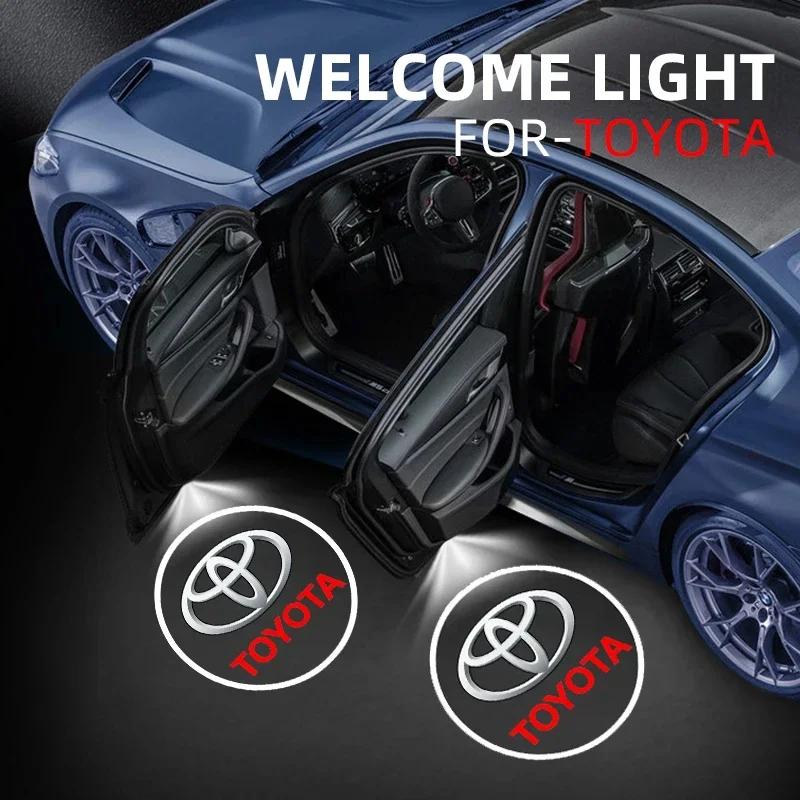1/2PCS Led Car Door Welcome Laser Projector Logo Night Light Wireless For Toyota Camry Hilux Prius Auris Car Accessories