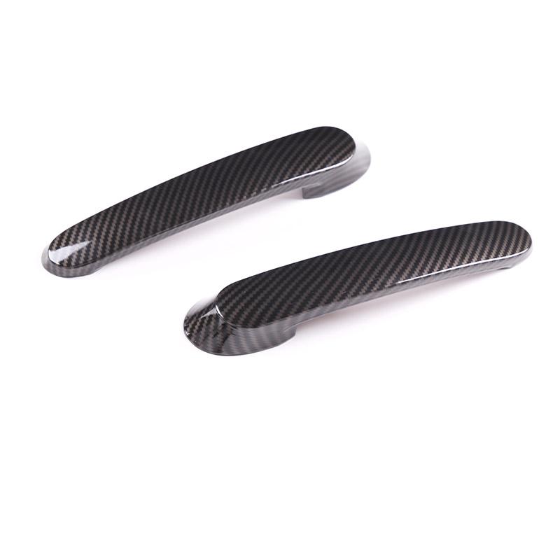 For Mercedes Smart Fortwo Forfour 453 2016-2021 Carbon fiber Car Accessories Exterior Door Handle+Door Bowl Cover Trim Frame