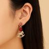 Cartoon Horse Red Pony Earrings Fashion Jewelry Horse Mascot Drop Earrings  Woman