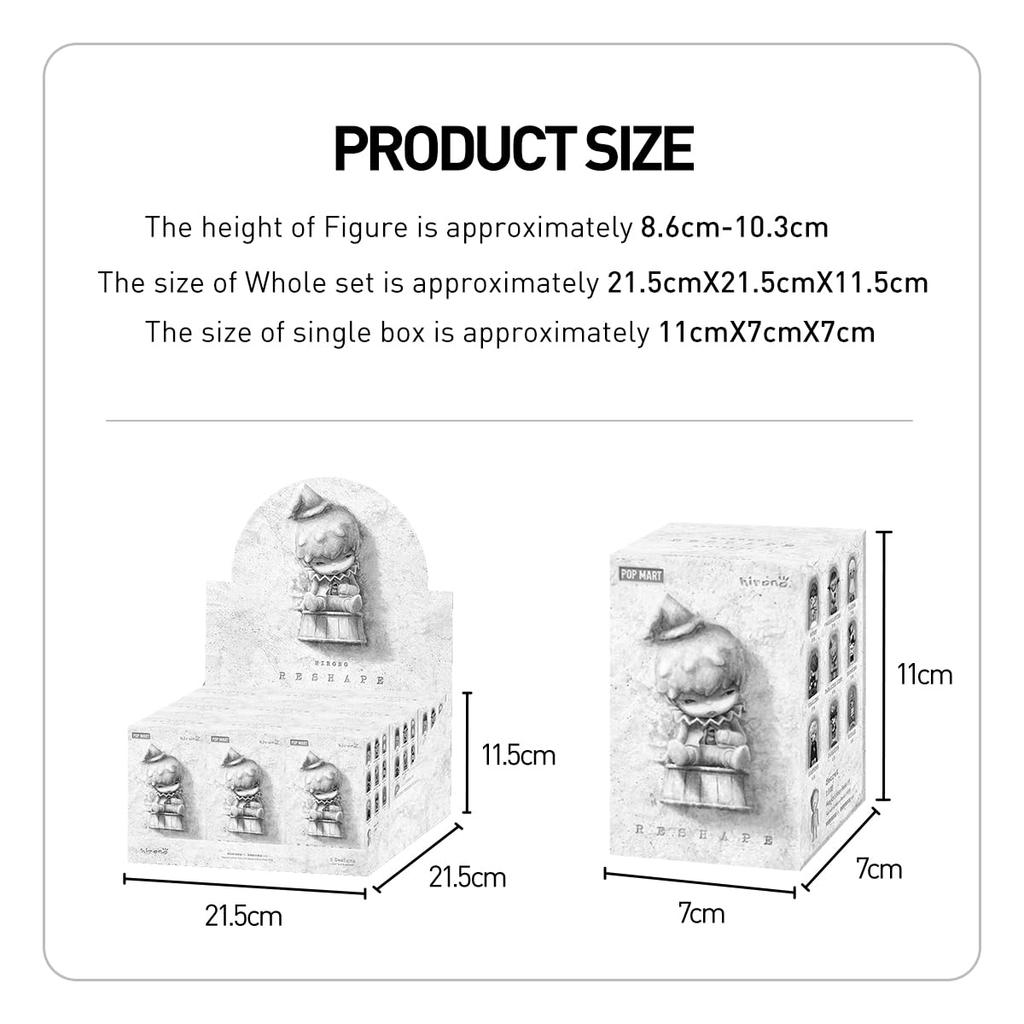 POP MART HIRONO Серия Reshape Pop Mart Гашапон Фигурка Сюрприз Пластиковая Модель Премиальная Игрушка ПВХ Мягкий Винил Оригинальный Персонаж Подарок на День Рождения [1 Штука]