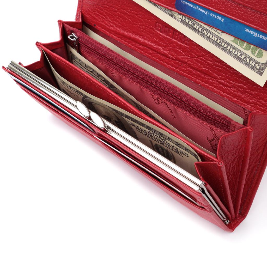 Classic Women's Wallet Made of Genuine Leather ST Leather 22675 Red