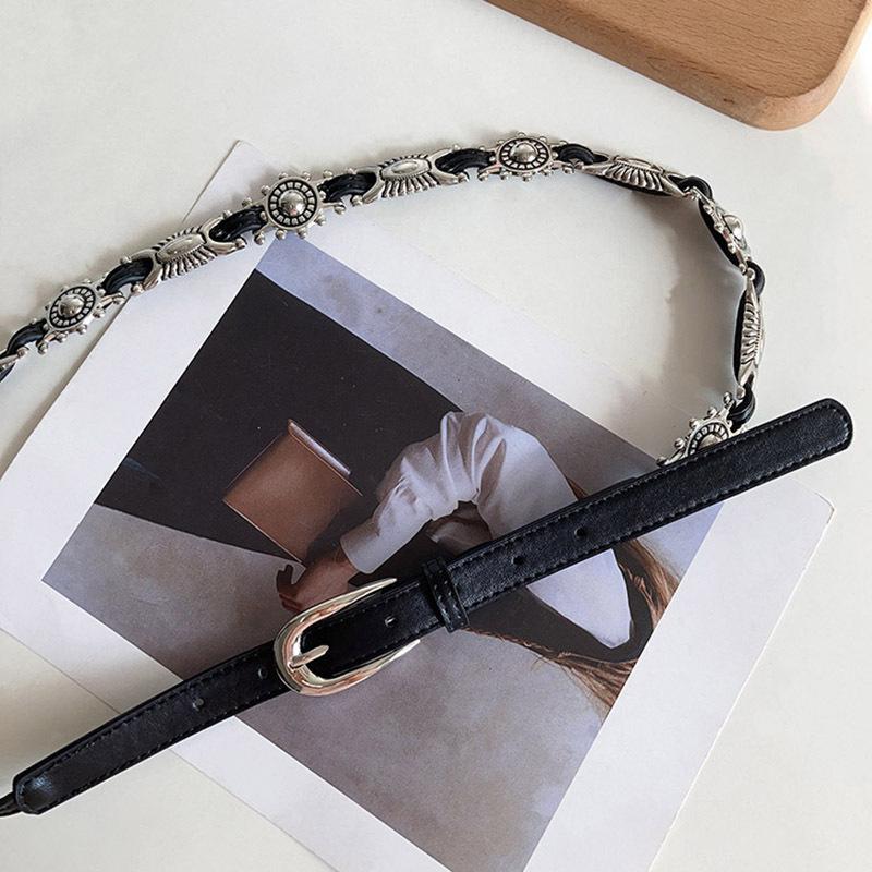 Винтажный резной кожаный пояс - Универсальный дизайн высокого класса для джинсов