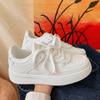 Маленькие белые туфли женские весна и осень новые на шнуровке повседневные женские туфли студенческие на платформе спортивные кеды