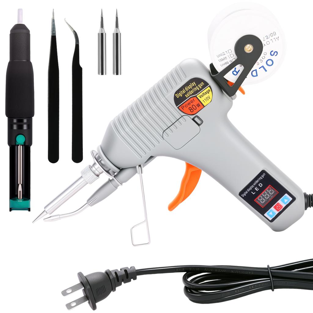 Набор паяльника 80 Вт 180-520℃ Регулируемая температура Проводной паяльник Внутренний нагрев Электрический сварочный инструмент со сварочной проволокой