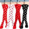 Ladybug Thigh High Stockings 80s 90s Red Black Dot Socks for Masquerade Cosplay Performance Party