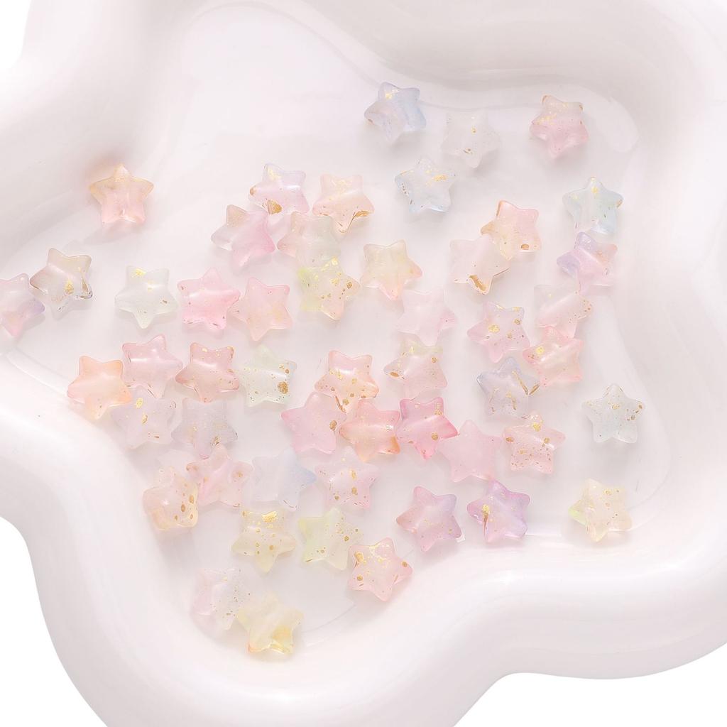 Бусины ручной работы 10*9 мм акриловые полупрозрачные цветные точки золотая пентаграмма самодельные украшения аксессуары ручная нить бусины сумка подвеска россыпью бусины