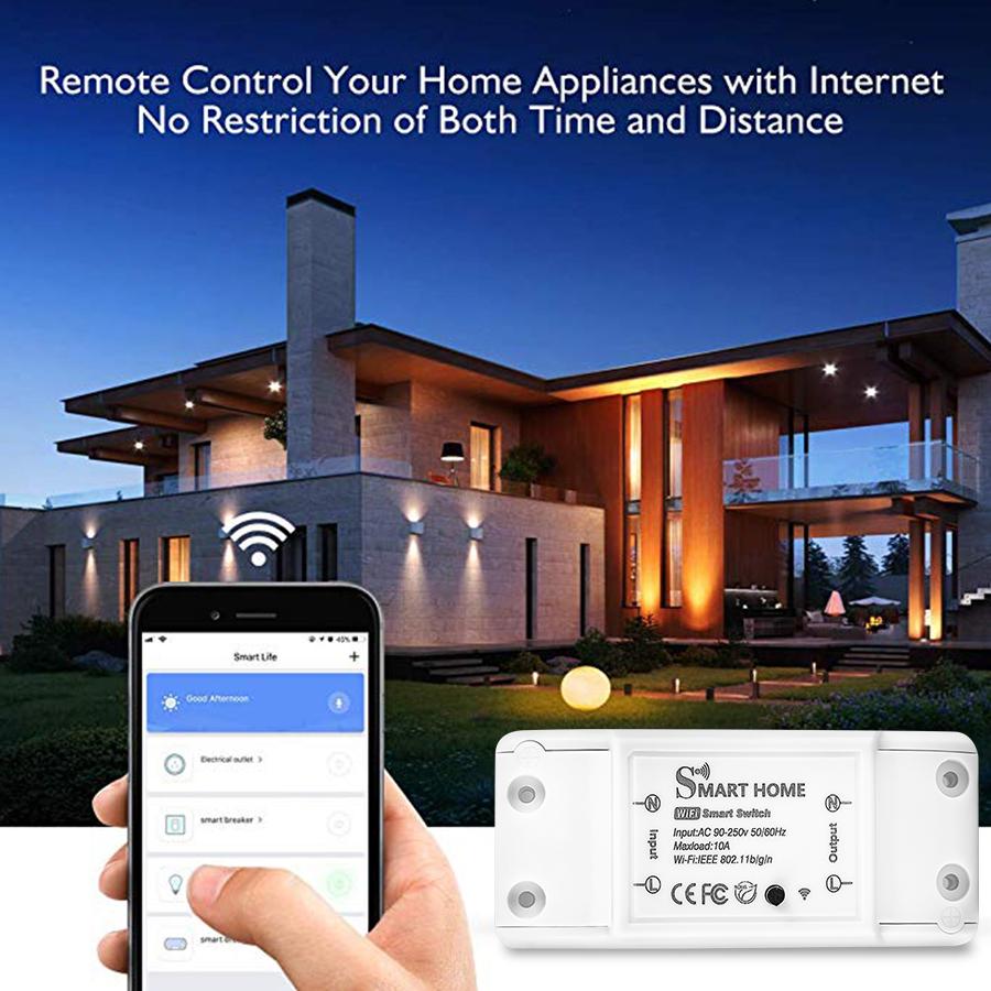 Tuya Smart WiFi Switch 10A Intelligent Universal Breaker Smart Life APP Remote Alexa Google Home Voice Control Timer Function