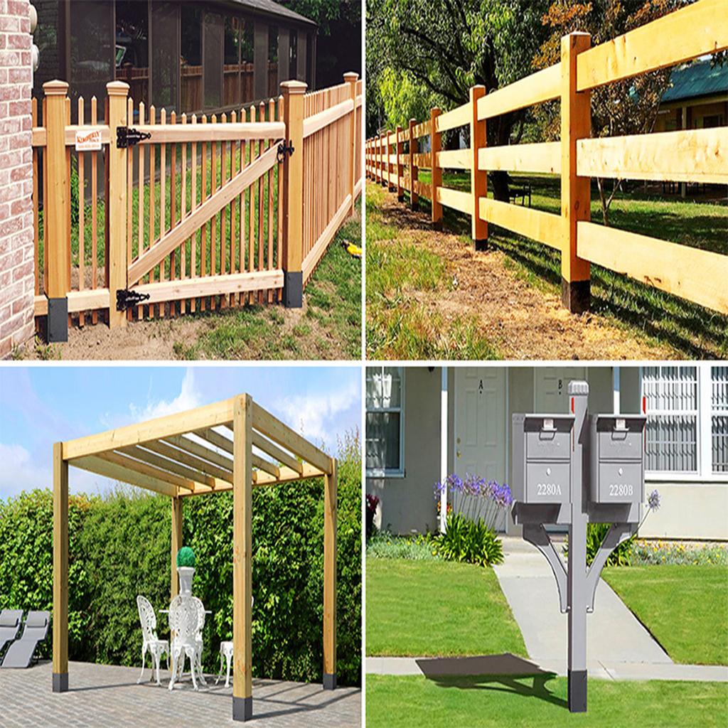 1 комплект Защита основания почтового ящика Кронштейн Замена Металлическая крышка Сверхпрочные Выравнивающие ножки Прочная Крышка столба для забора