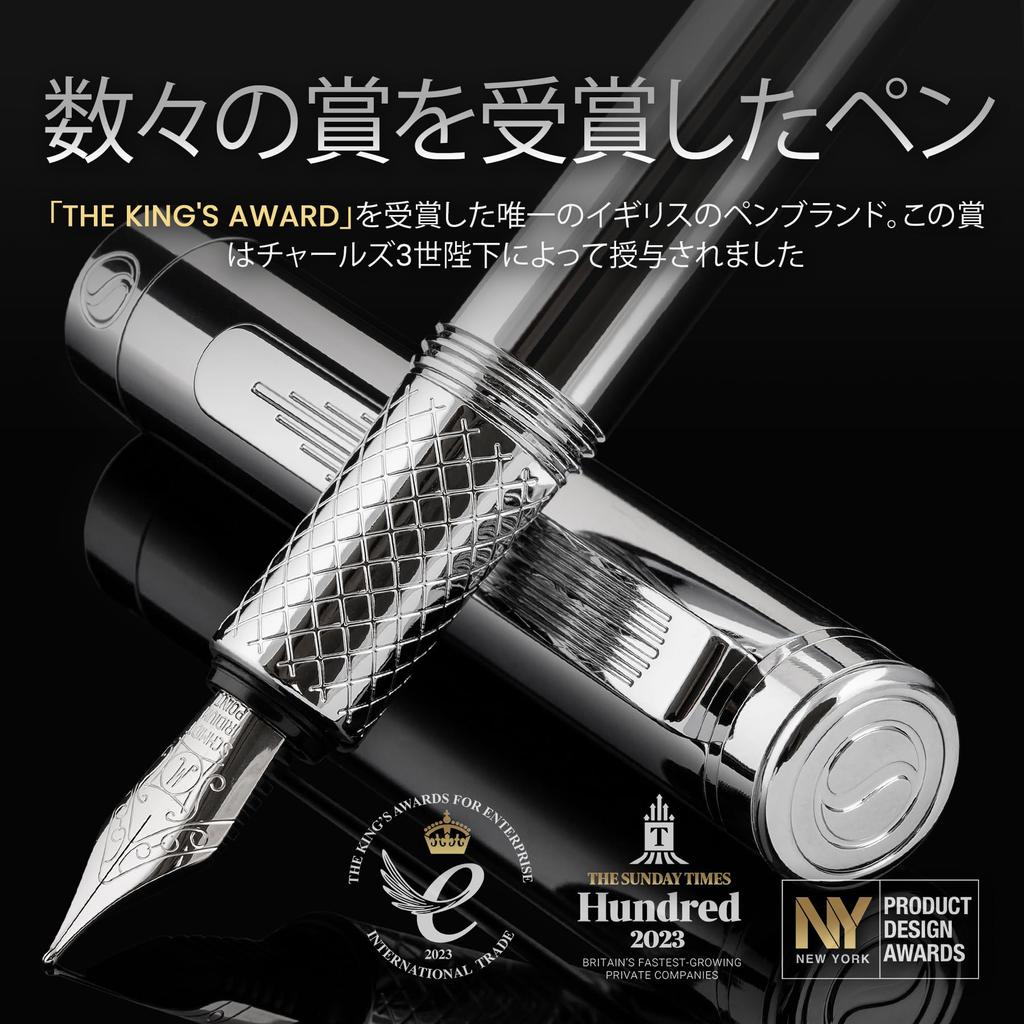 Scriveiner Luxury EDC перьевая ручка Великолепная тяжелая карманная ручка с хромированным покрытием Schmidt German Nib Converter Лучшая ручка для письма Подарочный набор Красивый стильный офис