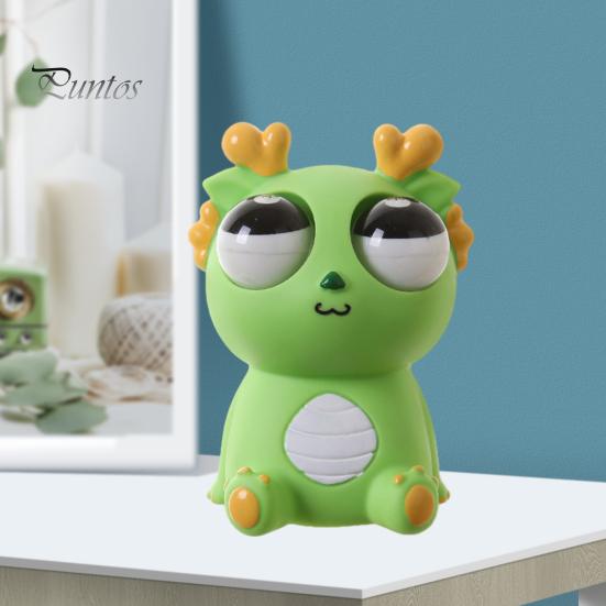Decompression Toy Cartoon Dragon Squeeze Doll Soft Pinch Eye-popping Funny Eyeball Burst Animal Stress Relief Sensory Therapy Fidget New Year Gift for