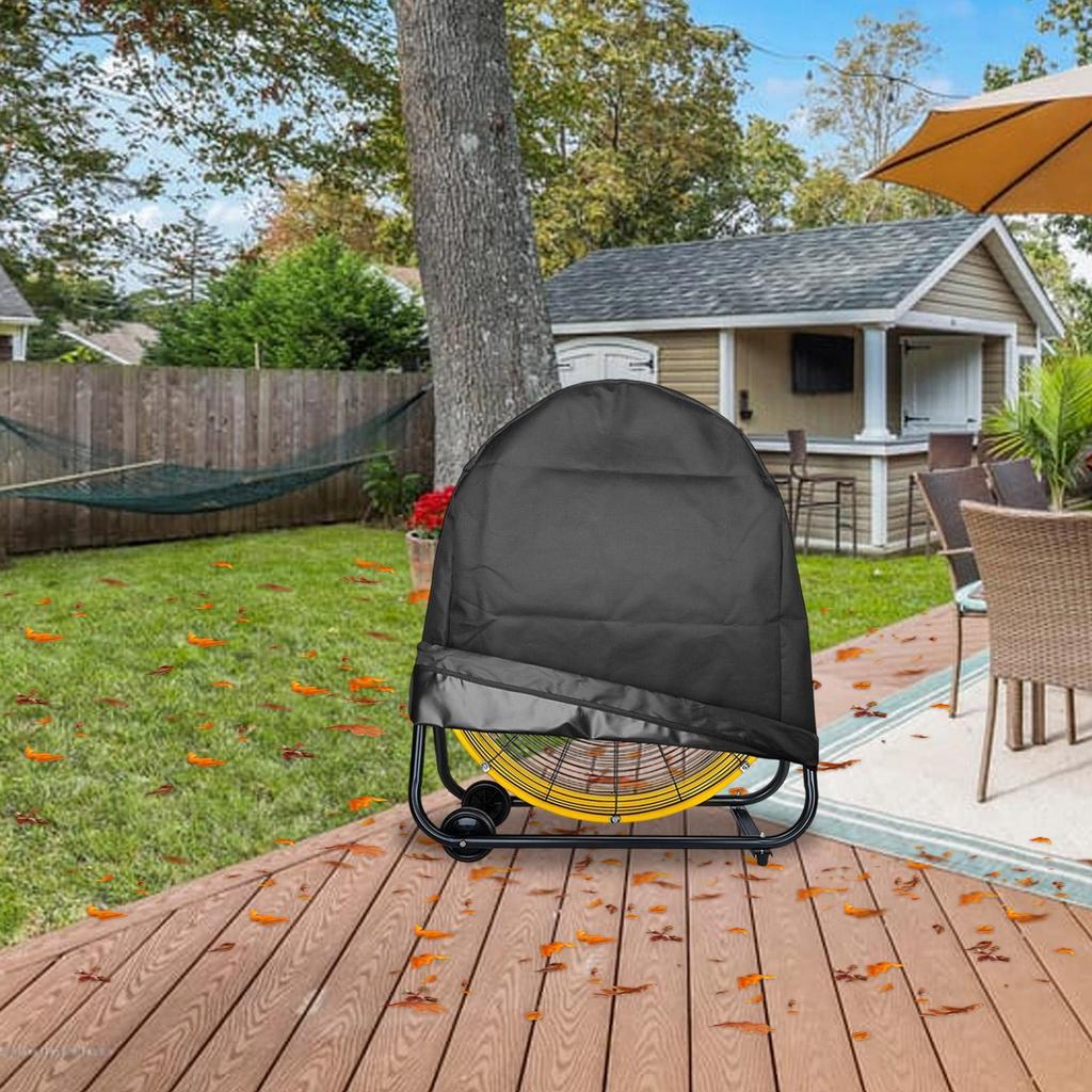 Industrial Outdoor Fan Cover Oxford Fabric Silver Coated Waterproof UV Dust Proof Universal Fit Heavy Duty Protective Case