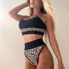 High Waisted Bikinis for Women Swimsuit Female Patchwork Swimwear for Women Bathing Suit Push Up Bikini Set LeopardSwimming Suit
