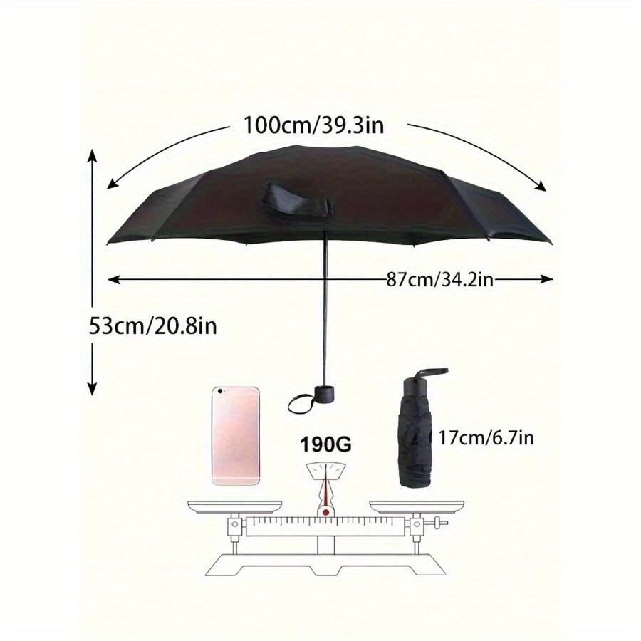 1pc Mini Pocket Umbrella for Sun Protection and Rain Blocking, Uv Resistant, Foldable and Portable for School, Office, Household, Travel