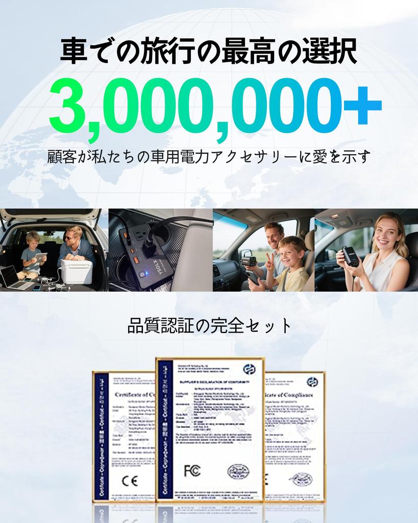 Инвертор, 12 В, 100 В, YSOLX 200 Вт, Розетка прикуривателя, Быстрая зарядка USB