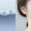 Sterling Silver Dolphin Earrings for Women - Elegant, Small, and Versatile.
