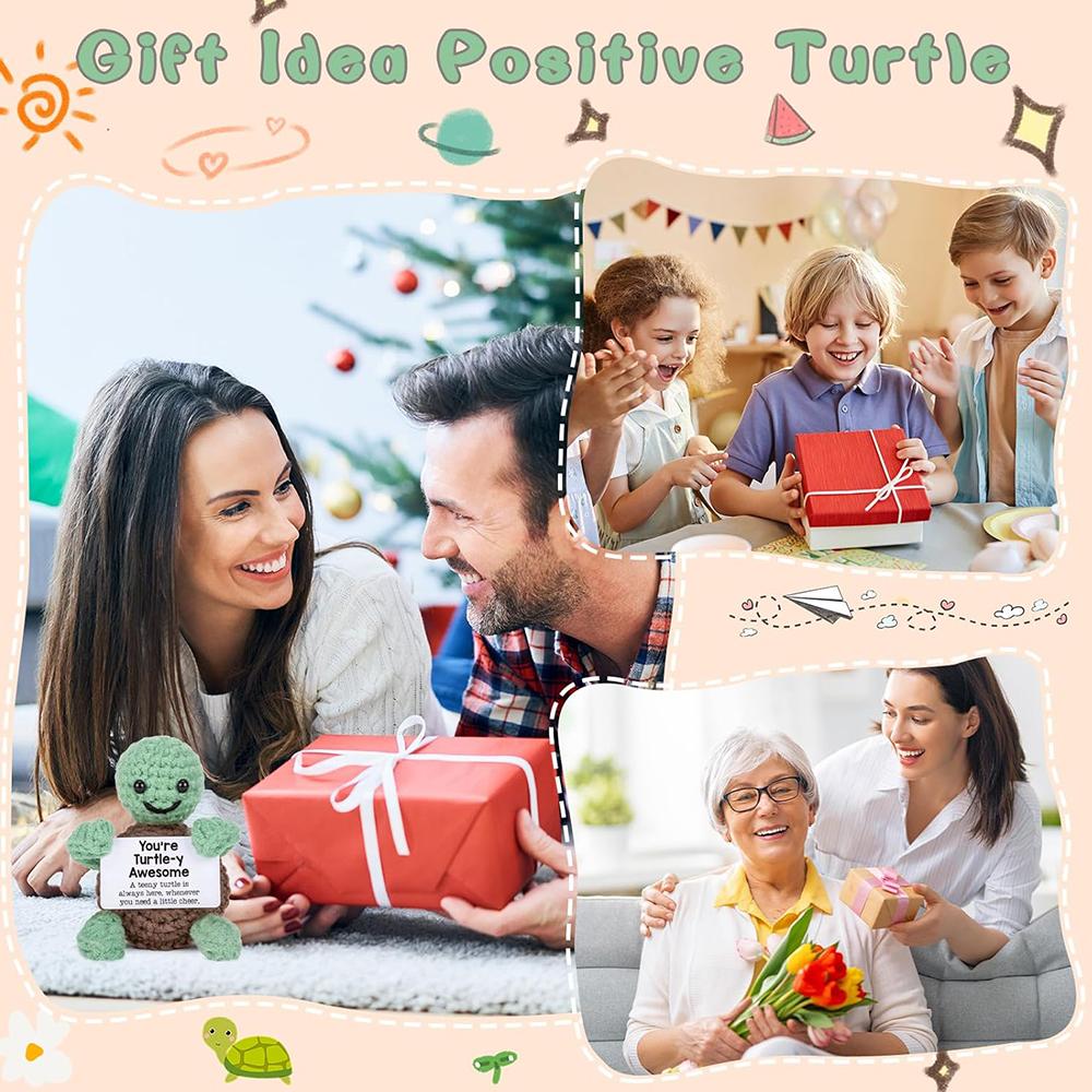 1pc Handmade Crochet Mini Funny Cute Turtle Doll for Women Men Birthday Presents