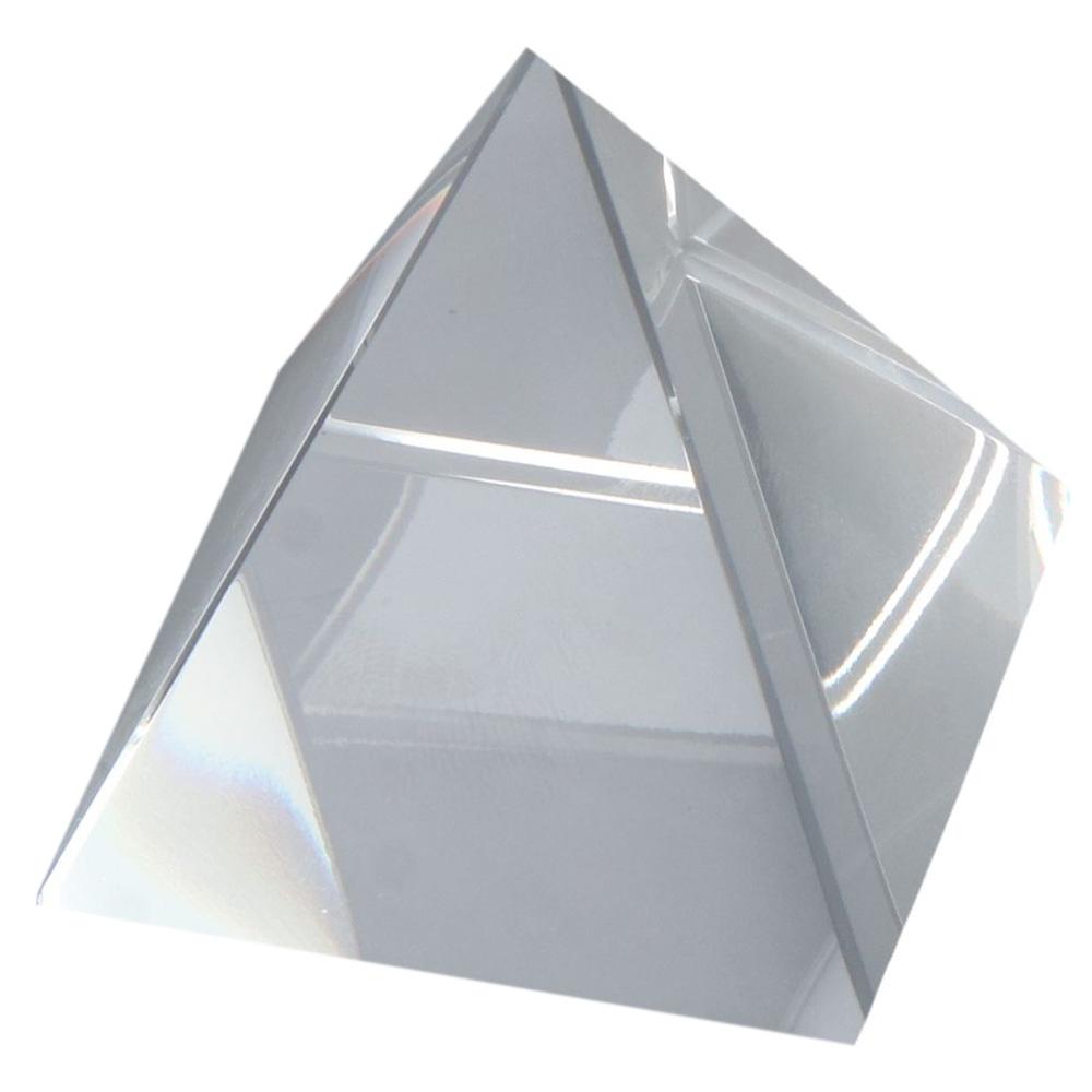 Белый хрусталь Пирамида Бумага Плоть Блестящий орнамент Стеклянный пресс-папье Украшение рабочего стола