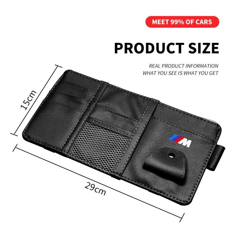 New Car Sun Visor Organizer Multi-Pocket Glasses Clip Car Storage Bag For BMW M E34 E36 E60 E90 E46 E39 E70 F10 F20 F30 X5 X6 X1 M3 M5