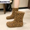 Леопардовые балетки женские ботильоны повседневная обувь для ходьбы 2025 года трендовые дизайнерские замшевые удобные ботинки челси новые спортивные ботинки для активного отдыха женские ботинки