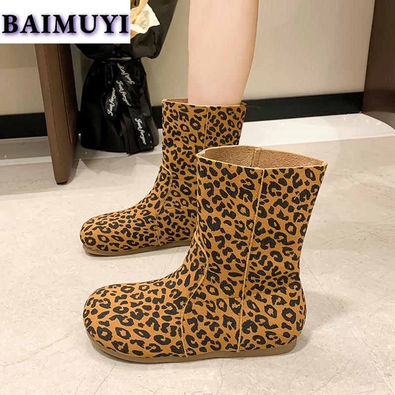 Леопардовые балетки женские ботильоны повседневная обувь для ходьбы 2025 года трендовые дизайнерские замшевые удобные ботинки челси новые спортивные ботинки для активного отдыха женские ботинки