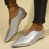 Острый носок женские парусиновые туфли на каблуках модные неглубокие кожаные повседневные туфли женские 2024 тренд осень удобные прогулки Zapatillas Mujer