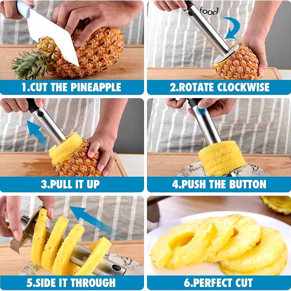 1Pcs Stainless Steel Pineapple Peeler Pineapple Corer Slicer Fruit Cutter Slicer Peeler Accessories Kitchen Gadget Tool