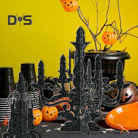 6 шт. Картонные украшения для стола на Хэллоуин, праздничная атмосфера, реквизит для вечеринки на Хэллоуин, домашний декор