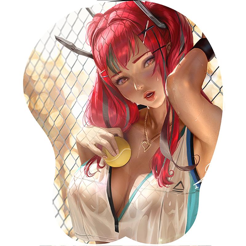 Креативный 3d силиконовый коврик для мыши, анимация, сексуальная грудь, силиконовый коврик для рук для рук, поддержка запястья