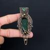 Lab-Created Emerald Gemstone Jewelry Pure Copper Wire Wrapped Handmade Pendant For Gift