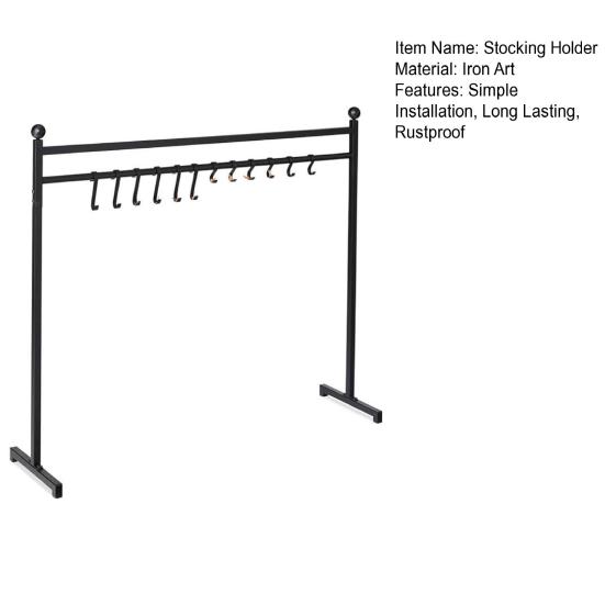 Подставка для рождественских чулок Yousheng с 12 крючками, нержавеющая, простая в установке, напольная вешалка для чулок, железная металлическая стойка с прочным основанием