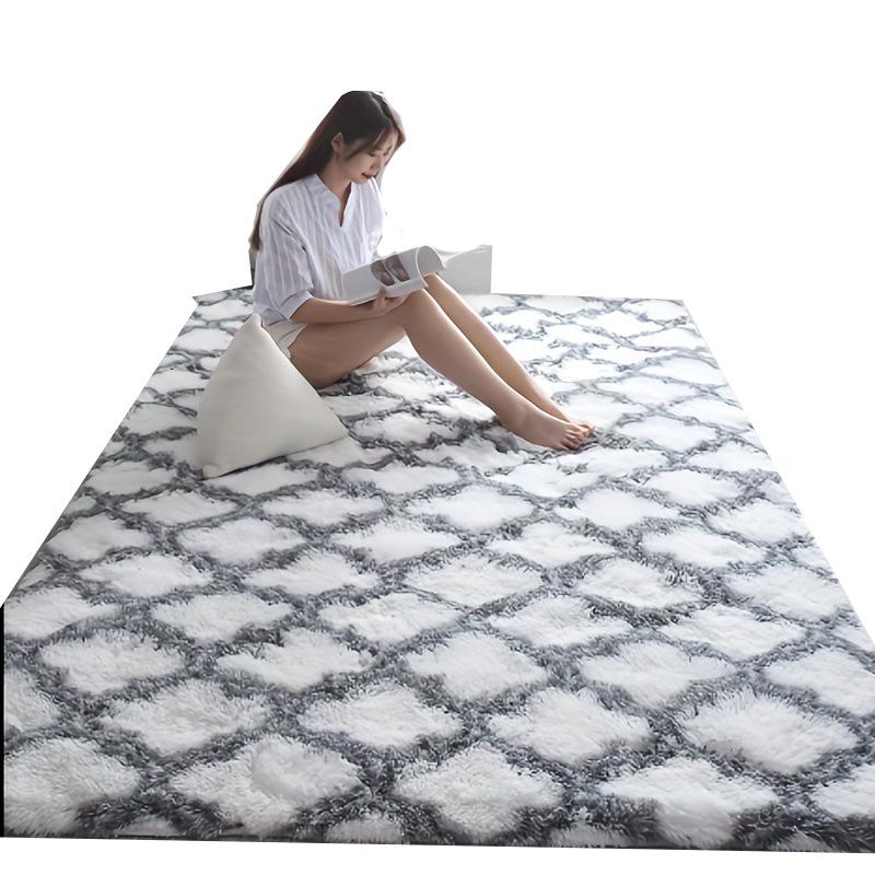 Шелковый ковер с длинным ворсом, нескользящий, грязеотталкивающий, для прикроватной зоны