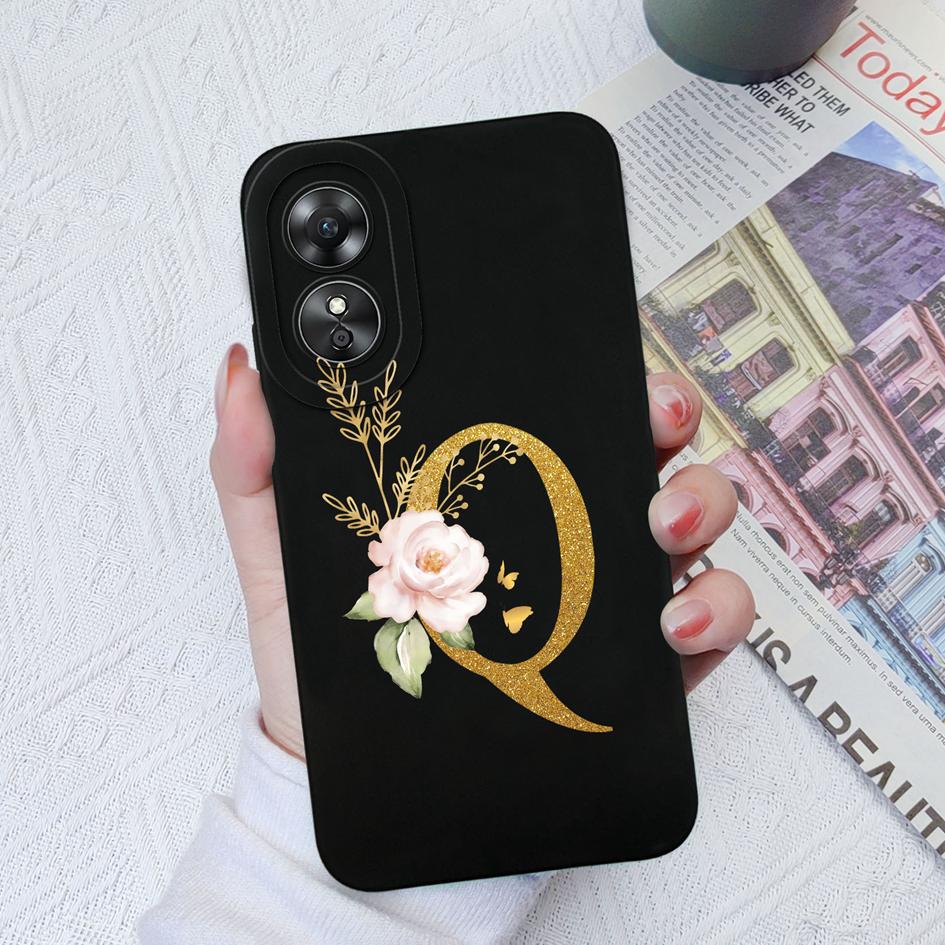 Милый чехол с буквами для OPPO A1 Pro A5 A9 2020 A15 A16 A17 A52 A53, мягкий силиконовый квадратный защитный чехол, бамперы с розовыми буквами для OPPOA17, чехол для телефона