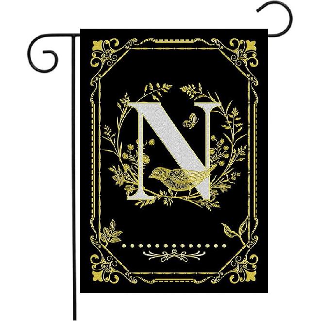 Monogram Q Garden Flag Initial Outdoor Flags Letter Q Flag for Front Yard Porch Lawn Outside Seasonal Garden Flags 12x18 Double Sided