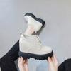 11cm Platform Wedge Hidden Heel Women Casual Shoes Chunky Sneakers Microfiber Leather Female Shoes Spring Autumn
