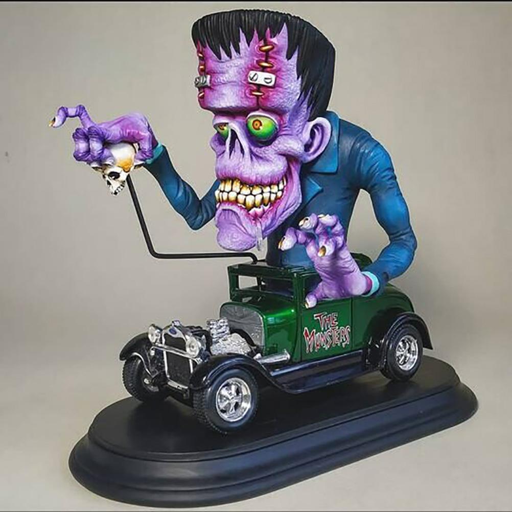 Resin Monster Statue Scary Big Mouth Monster Simulation Monster Figurines for Halloween Decoration
