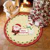 Christmas Crystal Velvet Circular Floor Mat Holiday Decoration Living Room Full Carpet Absorbent Non-slip Insulation Mat