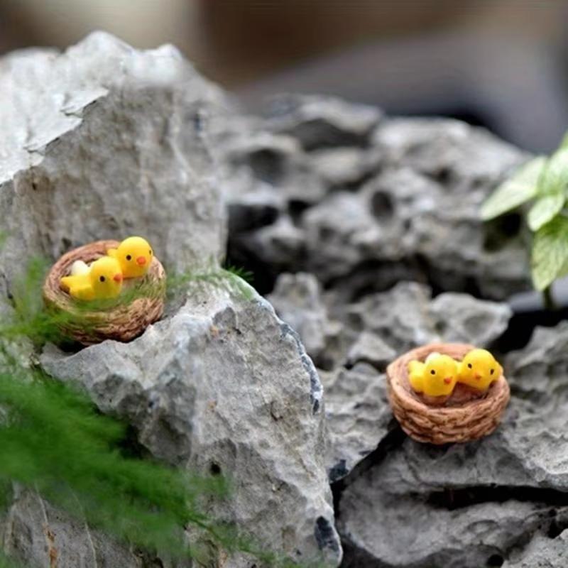 DIY Mini Oriole Bird Nest Fairy Tale Garden Cartoon Mini Dwarf Moss Terrace Micro Landscape Resin Crafts Desktop Ornament