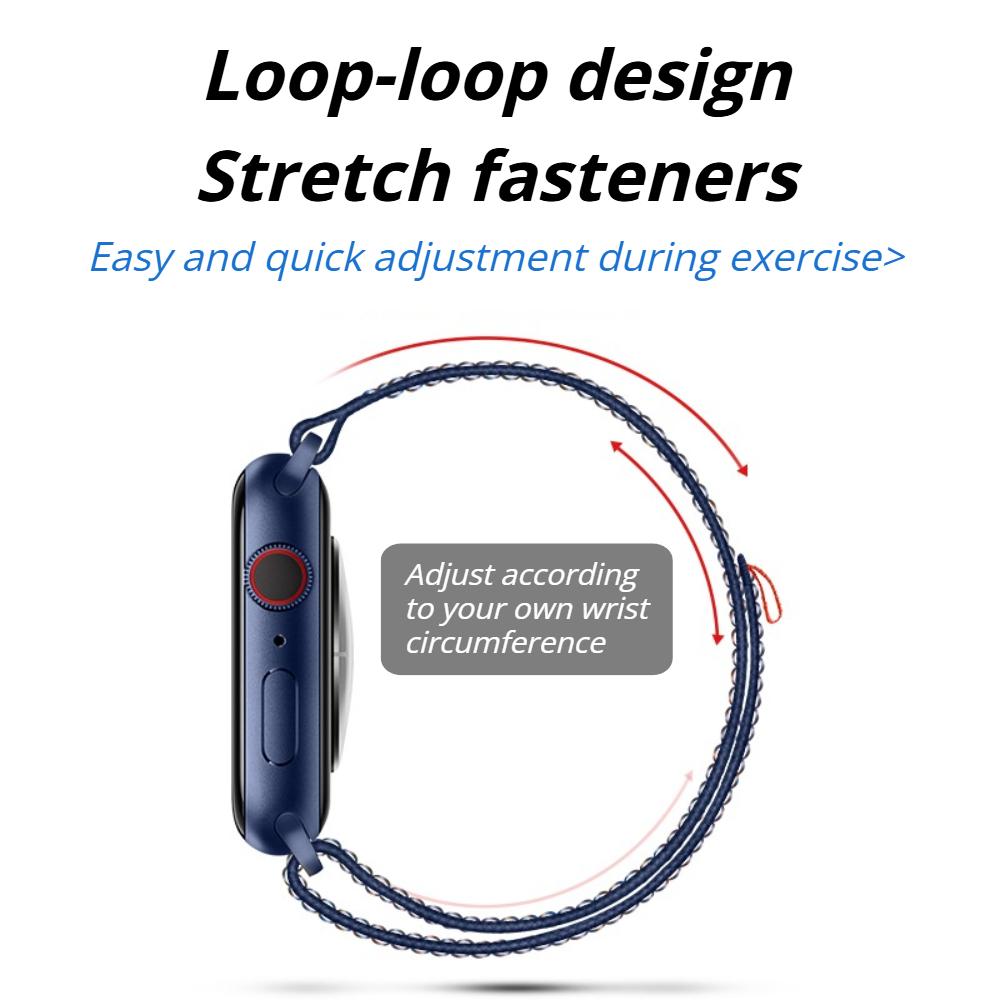 Нейлоновый ремешок-петля для Apple Watch 45 мм 44 мм 46 мм 40 мм 41 мм 38 мм 42 мм Correa Браслет iWatch Серии 11 10 6 Se 7 8 9 Ultra 3 2 49 мм