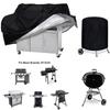BBQ Cover Outdoor Dust Waterproof Weber Heavy Duty Grill Cover Rain Protective Outdoor Barbecue Cover Round Bbq Grill Black