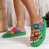 Buckle Belt Flat Slippers 2024 Summer New Multicolour Round Toe Open Toe Slipper Fashion Romen Flat Sandals Shoe for Women
