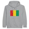 Sweat à capuche à Fermeture éclair - PIXELFORMA - Drapeau de la Guinée - Gris - Manches longues - Mixte