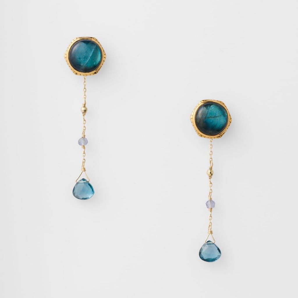 K10 Earrings [Agate] Topaz/Iolite Charm 1024311725816999