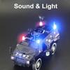 LYZRC 2024 New 1:24 Alloy Armored Car Truck Model Diecasts Off-road Vehicles Model Metal Police Explosion Proof Car Model Sound Light Kids Gift