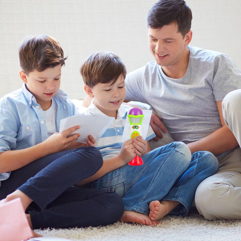 hot! Portable Kids Singing Karaoke Microphone,Voice Changing And Recording with Colorful Light Musical