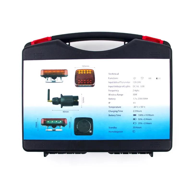 1Set Wireless Magnetic LED Truck Tail Light Trailer Rear Signal Warning Brake Light Lamp Towing Caravans Camper Lorry Caravan RV