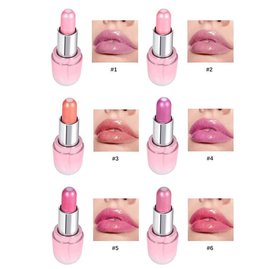Губная помада-сэндвич Перламутровая долговечная водостойкая блестящая помада с мерцающим перламутровым блестящим металлическим розовым блеском для губ Глазурь для губ