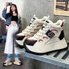 High-top Casual Sports Shoes Women's Autumn and Winter New Thick-soled Heightening Small Color Matching Small Dad Shoes